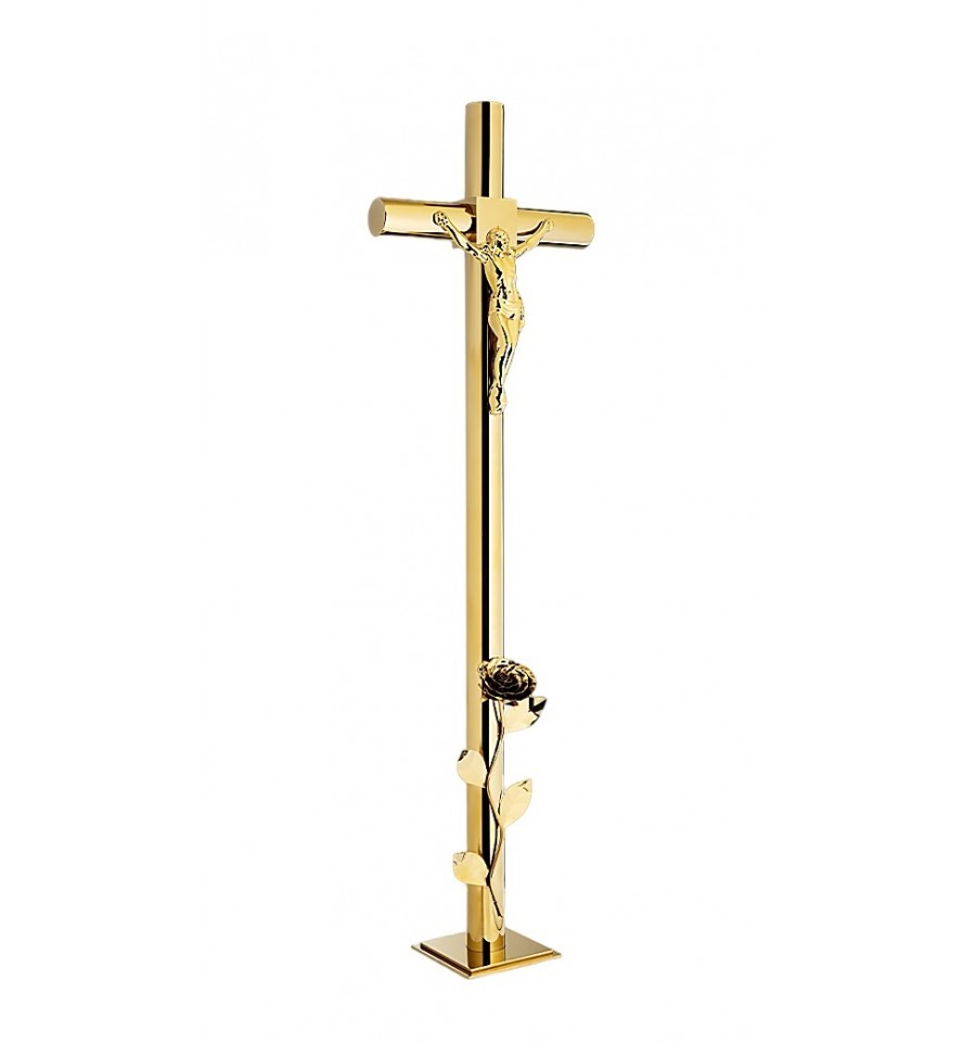 KRZYŻ KT3/Z KOSTKA Z CHRYSTUSEM I Z RÓŻĄ