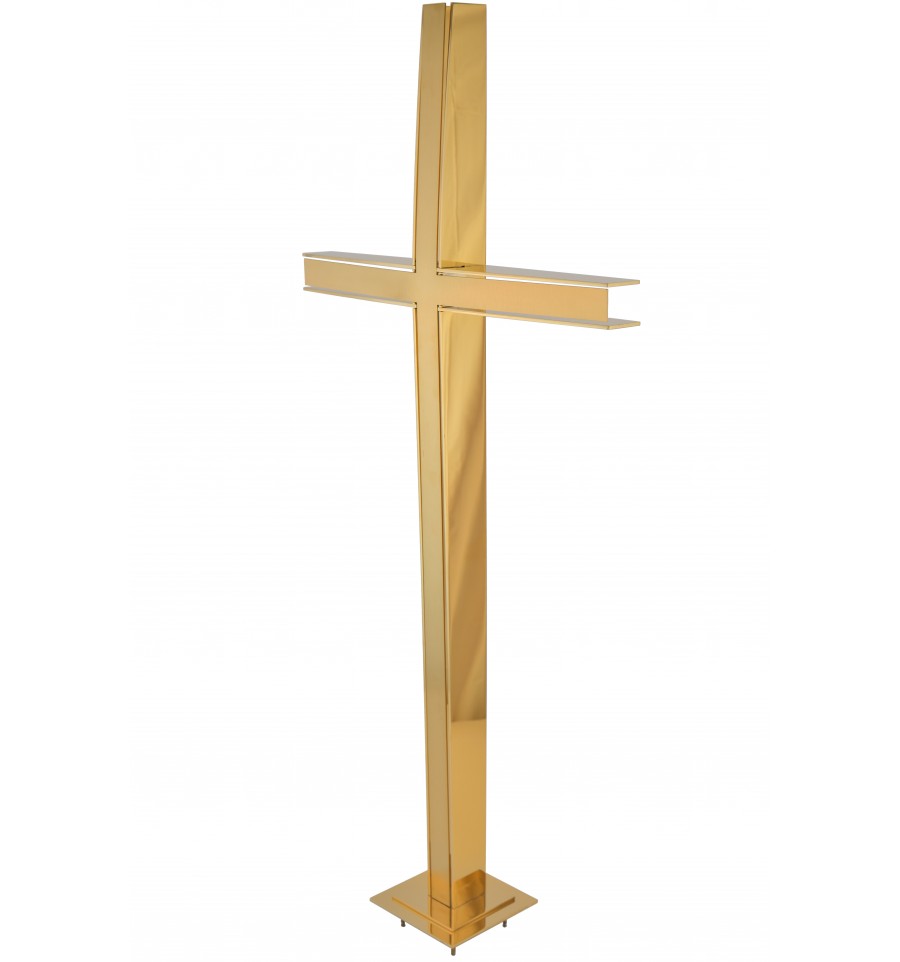 Krzyż stojący KT13 satyna złoty