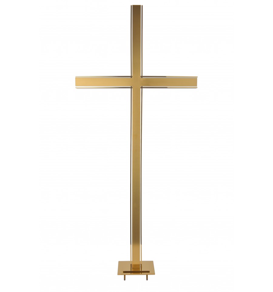 Krzyż stojący KT13 satyna złoty