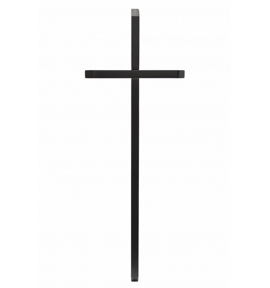 KRZYŻ KP12 Z PŁASKOWNIKA ŚCIĘTE KOŃCE PRZÓD CZARNY