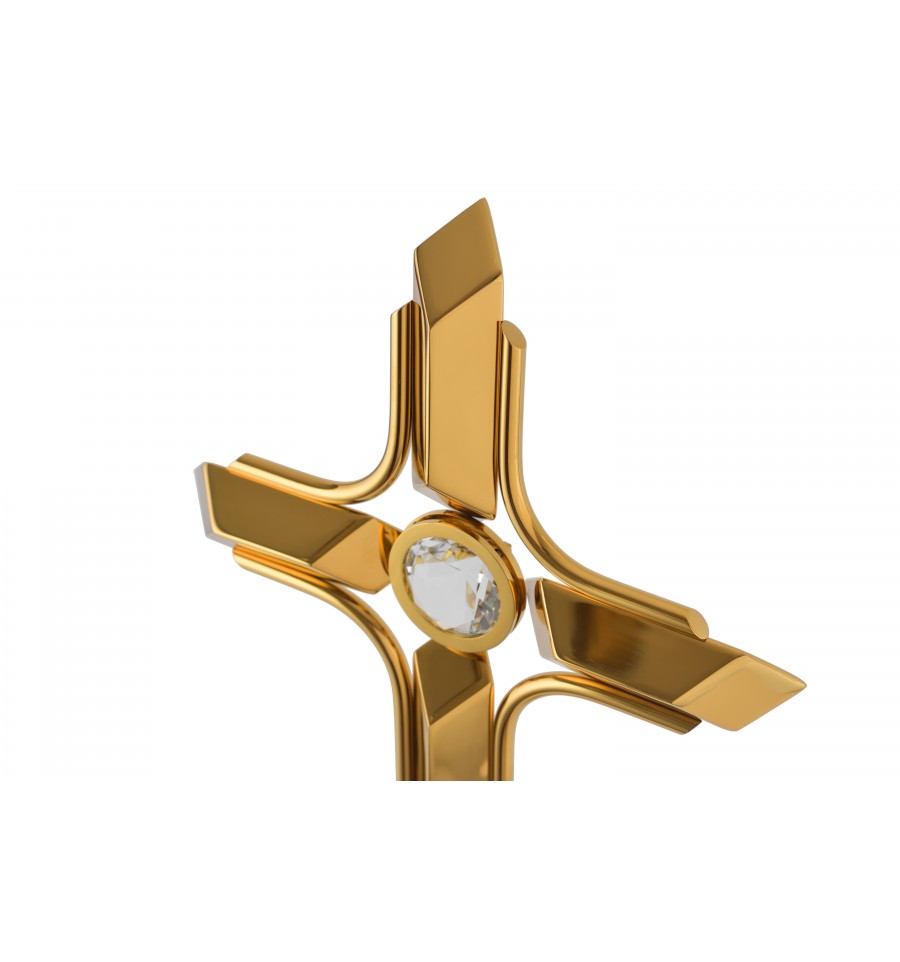 Krzyż KT10K stojący ze stali nierdzewnej ZŁOTY