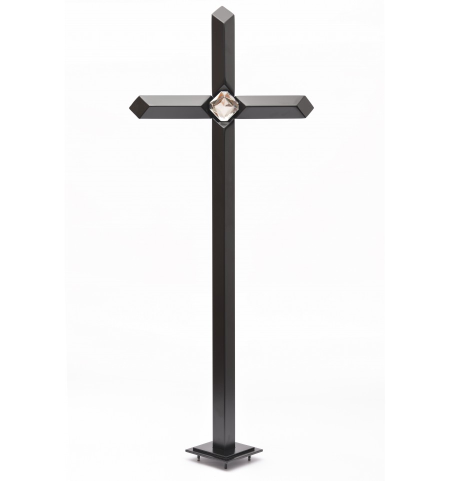 Krzyż srebrny KT17C czarny