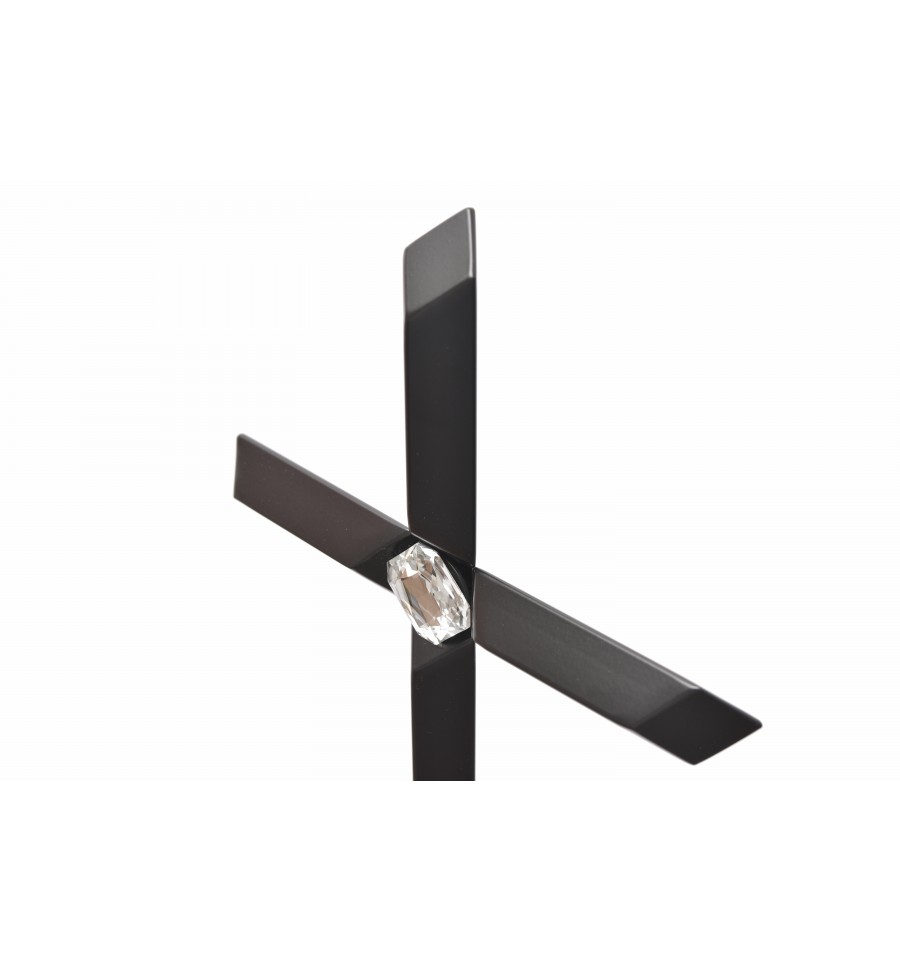 Krzyż srebrny KT17C czarny